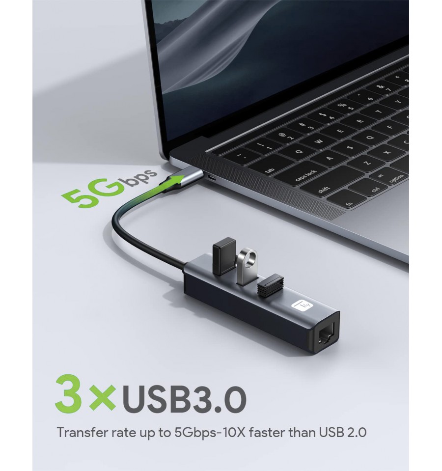 Adattatore da porta USB a Ethernet - Convertitore di trasferimento dati a  1000 Mbps