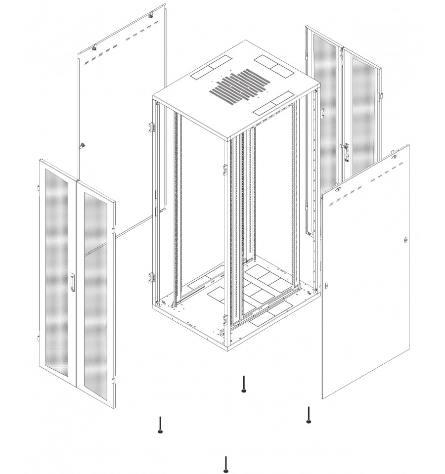 Armadio Server Rack 19 800x1000 42U Nero Porta Grigliata serie Evolution  Ventilato - Techly