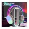 Cuffia Gaming Stereo con Microfono e Illuminazione RGB su Cuffie e Archetto Bianco FIREFLY
